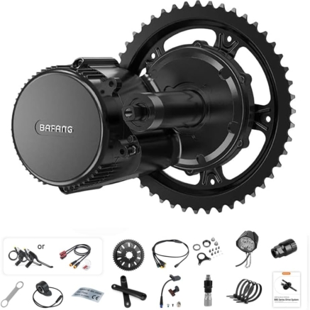 BAFANG BBS02 48V 750W Mid Drive Kits Mid Motor Ebike Conversion Kits with Chainring Wheel and LCD Display(No Battery)
